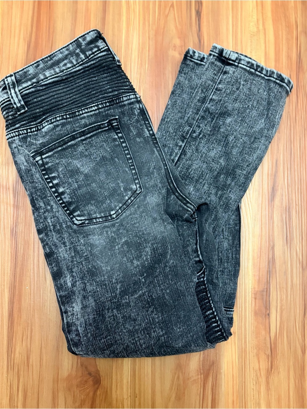 No Boundaries Black Washed Skinny Moto Jeans - Picture 2 of 4